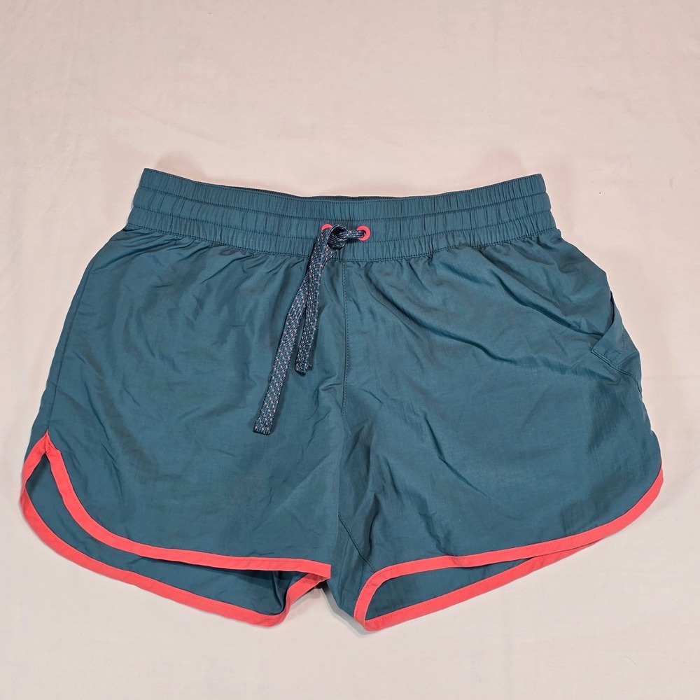 Columbia Womens XS Teal Coral Trim Drawstring Athletic Hiking Shorts PFG Running